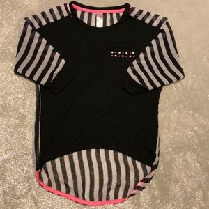 Girls striped 3/4 length sleeve top
